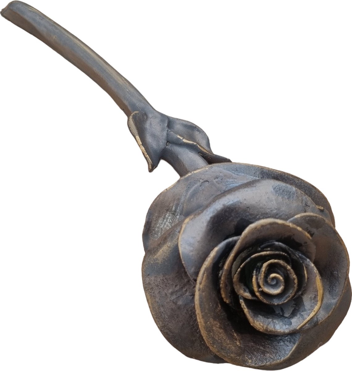 Roos - Keramiek - Handgemaakt Troostgeschenk Bij Overleiden - Rouw - Troost - Keramisch - Rozen - Geschenk - Verjaardag - 25 cm