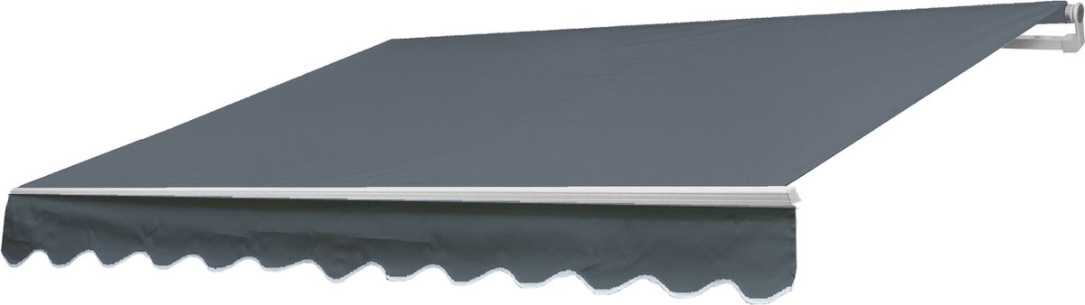 Cosmo Casa Aluminium Zonnescherm - Opvouwbare Arm - Zonbescherming - Acryl - Grijs - 4.5x3m