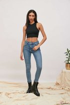 Broek Toxik3 middelhoge taille slim fit dark jeans
