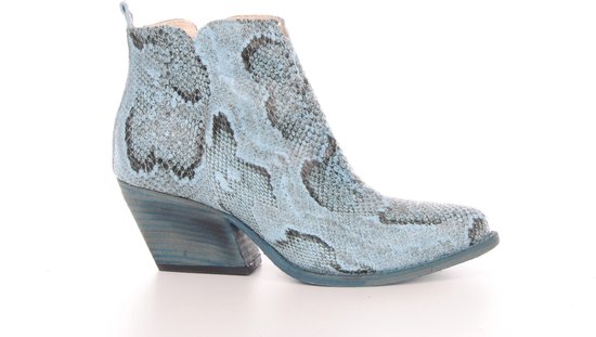 MAURY Western Style Boot met blauwe pitonprint