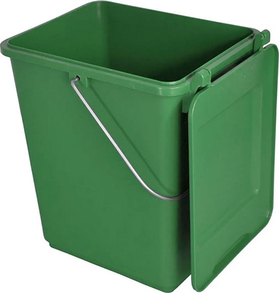 Bio afvalemmer 10 liter groen met hengsel