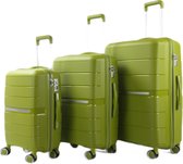 Traveleo Kofferset 3-delig - Cijferslot - Lichtgewicht - Reiskoffer - Groen