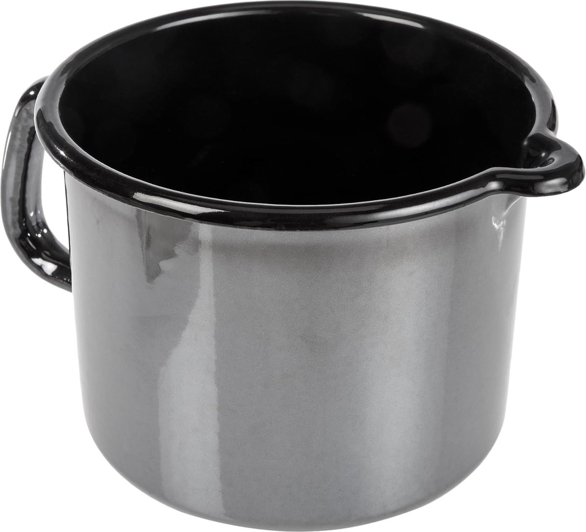 melkpan 14 cm, email, zwart, 14 cm, 21 x 15,5 x 12 cm