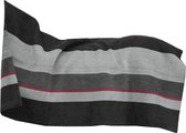 Kentucky Heavy Fleece Rug Square Stripes - Black Grey - Maat 140 x 160