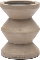 Riviera Maison Kandelaar hout stompkaars - Totem ronde kaarsenhouder 16,5 cm hoog