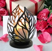 Candle Wisdom - Black Leaf - kandelaar - theelichtje - theelicht houder - kaarsen houder - cadeau - geschenk - kerst - verjaardag - cadeau artikel