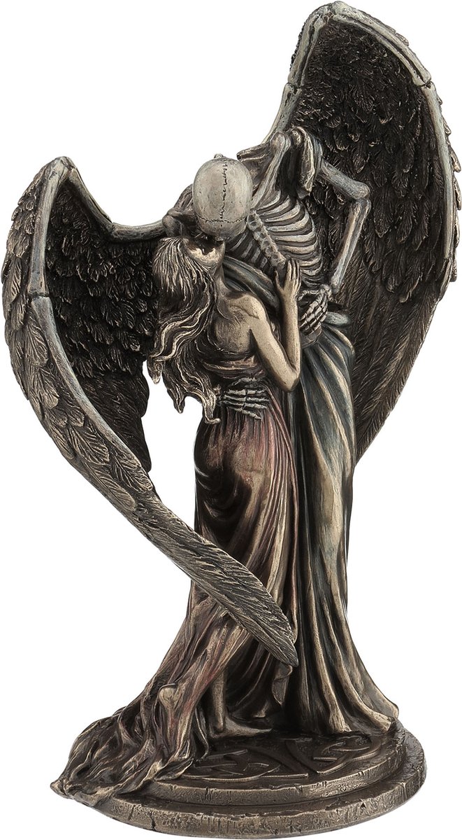 Veronese Design Beeld/figuur - De Kus des Doods - The Kiss of Death - (hxbxd) ca. 26cm x 16cm x 12,5см brons