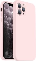 Solid hoesje Soft Touch Liquid Silicone Flexible TPU Cover [Camera all-round bescherming] - Geschikt voor: iPhone 11 Pro Max - licht roze