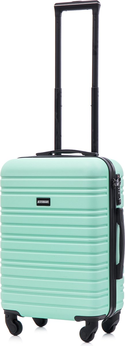 BlockTravel handbagage reiskoffer S met wielen afneembaar 39 liter - inbouw TSA slot - lichtgewicht - mint groen