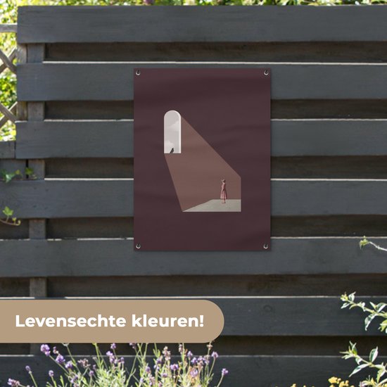 Affiche de jardin - Fille - Vogel - Vintage - Décoration murale - Décoration de jardin - Affiche extérieure - 60x80 cm