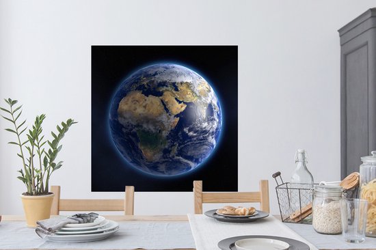 Stickers muraux - Terre - Espace - Planètes - 100x100 cm - Film Adhésif XXL