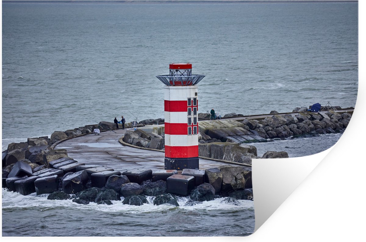 Muurstickers - Sticker Folie - Vuurtoren bij het Noordzeekanaal - 30x20 cm - Plakfolie - M