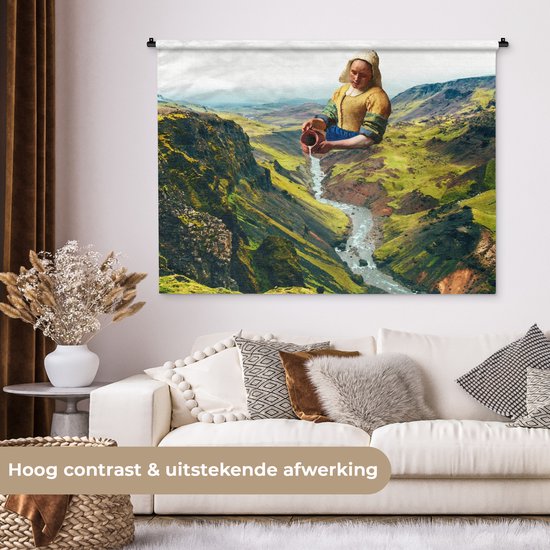 Tenture murale - La Melkmeisje - Water - Vermeer - 150x112 cm - Tapisserie