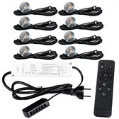 TrueLED Grand Silver - Inbouw LED Spot Dimbaar voor Overkapping - IP65 Verlichting voor Veranda - Complete set van 8 LED Spots