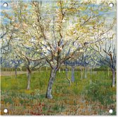 Tuinposters De roze boomgaard - Vincent van Gogh - 50x50 cm - Tuindoek - Buitenposter