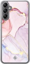Casimoda® hoesje - Geschikt voor Samsung Galaxy A14 5G - Marmer roze paars - 2-in-1 case - Schokbestendig - Marble design - Verhoogde randen - Paars, Transparant