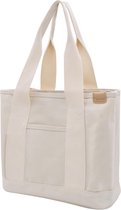 Middelgrote handtas voor dames, canvas, satchel tote bag, schoudertas, shopper voor boeken, dagelijks gebruik, werk