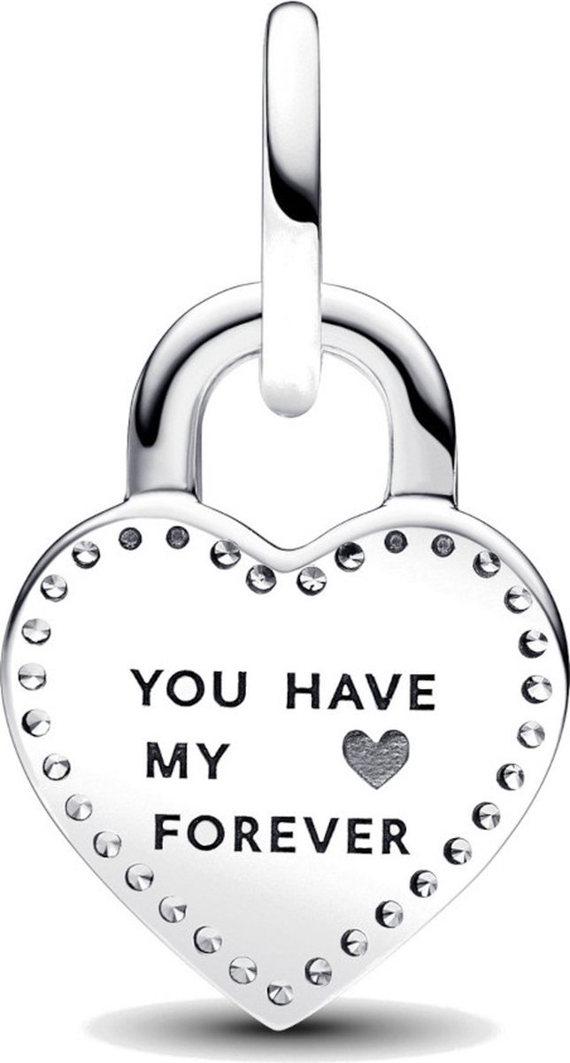 Pandora Moments Tweekleurige draaibare dubbele hangende bedel hartvormig hangslot Dames Bedel Zilver Roségoudkleurig Zilverkleurig 783079C01 — cadeau in Sieraden - foto 2