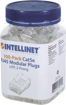 Intellinet neu Intellinet verpakking van 100 stuks Cat5e modulaire RJ45-stekker UTP 2-voudige klem voor gevlochten draa