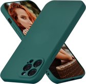 Coque Solid Soft Touch Liquid Silicone Flexible TPU Cover [Protection complète de l'appareil photo] - Convient pour : iPhone 13 Pro Max - Vert