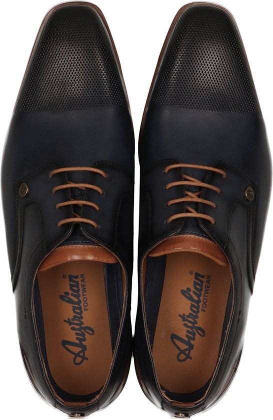 Australian Footwear - Clayton Gekleed Blauw - Blue-cognac - 43