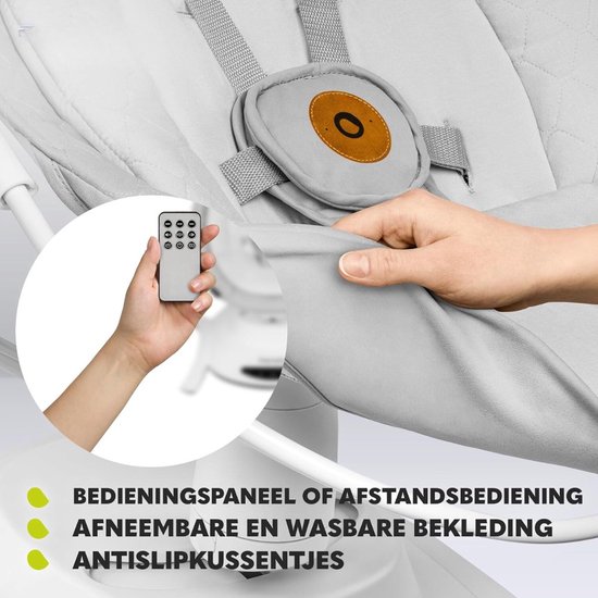 Schommelstoel - Elektrische Babyschommel - Elektrisch draaibaar wipstoeltje - Elektrische wipstoel - Baby Swing — afbeelding 2