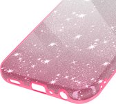 Hoesje Geschikt voor Samsung Galaxy A25 5G Glitter Silicone Halfstijf Dun, Wit / Roze