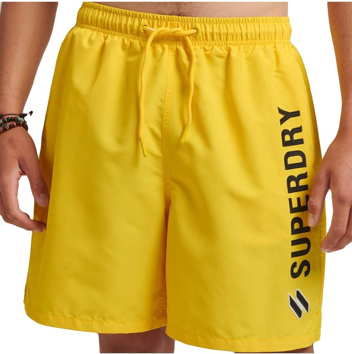 Superdry Gerecyclede zwemshort met appliqué 48 cm Heren Zwembroeken Geel