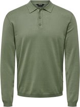 Only & Sons Poloshirt Onswyler Life Reg 14 Ls Polo Knit N 22021184 Hedge Green Mannen Maat - S