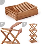 Opvouwbare badkamerplank, 4 planken opbergorganisator gemaakt van hout, smalle staande plank voor smalle ruimtes, keuken, badkamer, woonkamer - rubberhout