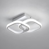 Goeco Plafondlamp - 25cm - medium - LED-plafondlamp - 19W - vierkante - acryl - 6500K