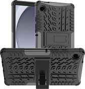 Rugged Kickstand Back Cover - Geschikt voor Samsung Galaxy Tab A9 Hoesje - Zwart