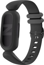 Bandz siliconen band 'Classic' geschikt voor Fitbit Ace 3 - Hoogwaardig siliconen materiaal - perfect bandje voor kids - zwart siliconen bandje