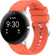 Strap-it Siliconen bandje met gespsluiting - geschikt voor Google Pixel Watch 1/2 (oranje)