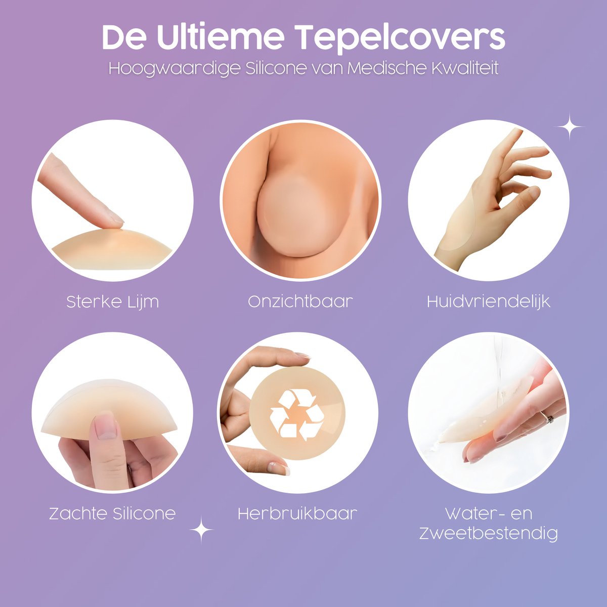 Go Nipless Tepelhoezen Siliconen Pasteitjes Voor Vrouwen - Zelfklevende Bloemblaadjes Tepelhoezen Herbruikbare Tepelcovers Sticky Gel,1 Pair