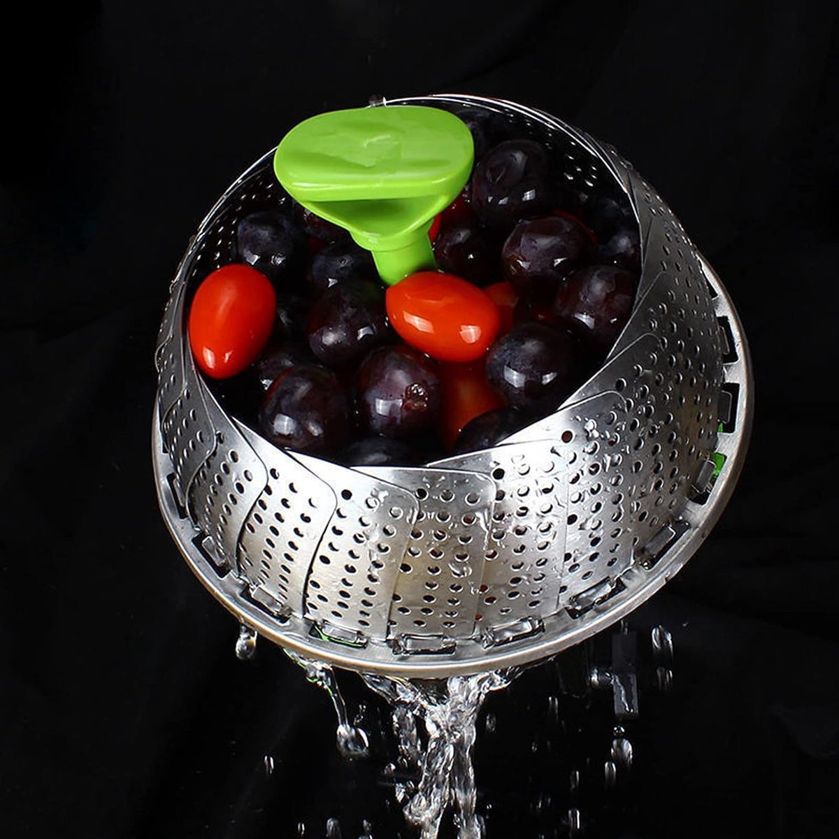 Panier Vapeur En Acier Inoxydable 25 Cm - Grille Épaisse, Double Poignée - Pour Légumes Et Petits Pains - 12