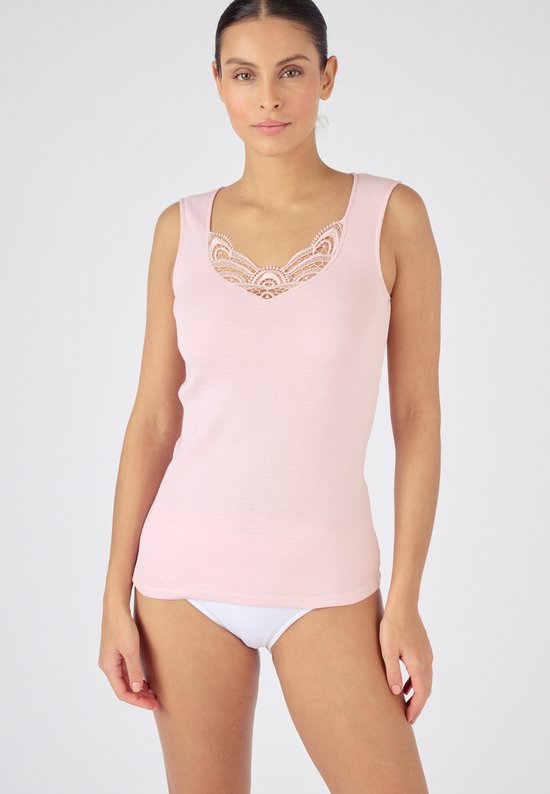 Damart - Sans manches, dentelle guipure - Femme - Rose - 34-36 (XS)