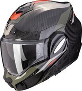 Scorpion EXO-TECH EVO CARBON ROVER Black-Green - Maat XL - Integraal helm - Scooter helm - Motorhelm - Zwart