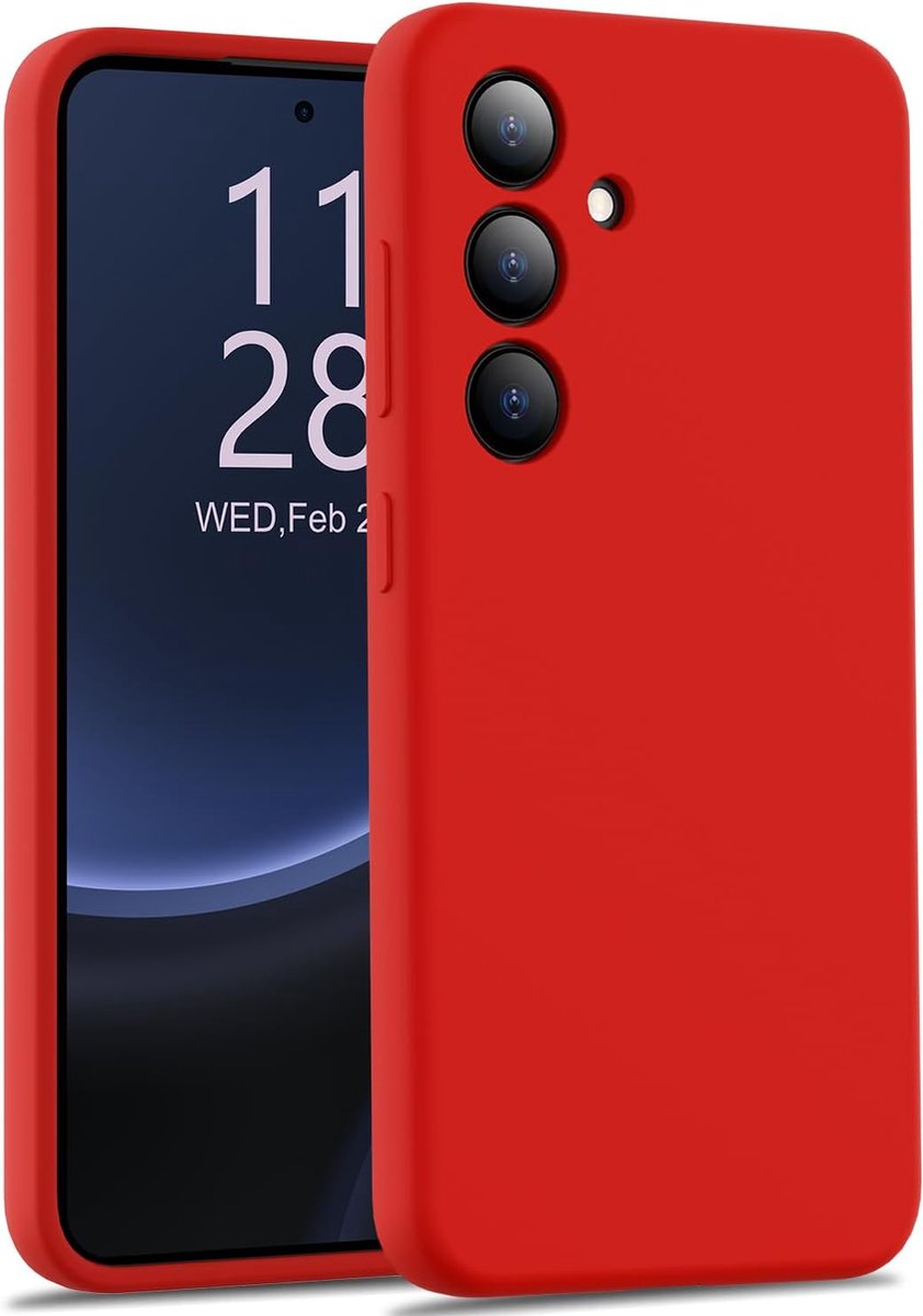Casemania Hoes Geschikt voor Samsung Galaxy S24 Plus - Rood - Liquid Siliconen Back Cover