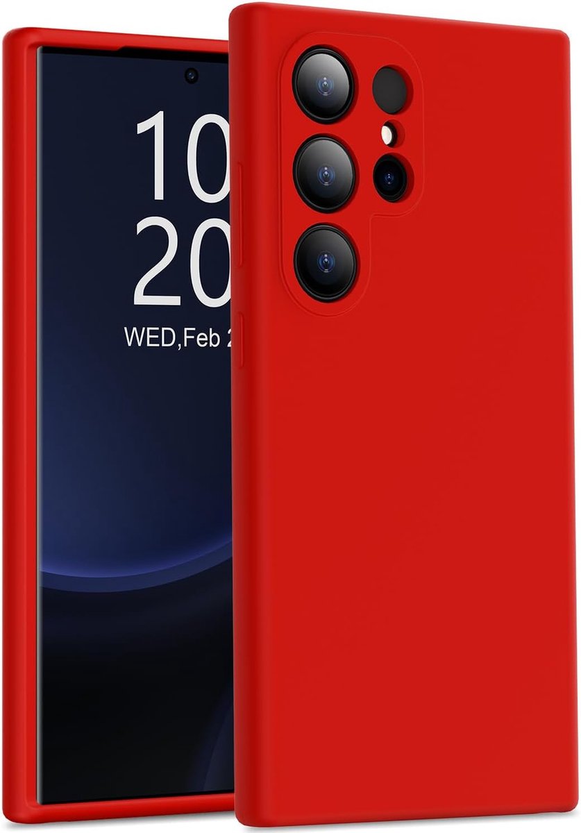 Casemania Hoes Geschikt voor Samsung Galaxy S24 Ultra - Rood - Liquid Siliconen Back Cover