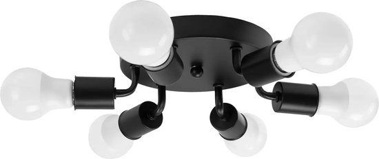 TooLight Plafondlamp APP709-6C - E27 - 6 Lichtpunten - Zwart