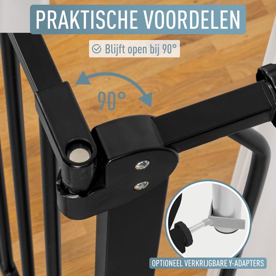 ib style Türschutzgitter Berrin XXL 85-185 - Extra breiter Durchgang, Treppenschutzgitter für Babys, Gittertür aus Metall, Ohne Bohren, 145-155 cm, Weiß ib style Türschutzgitter Berrin XXL 85-185 - Extra breiter Durchgang, Treppenschutzgitter für Babys, Gittertür aus Metall, Ohne Bohren, 145-155 cm, Weiß
