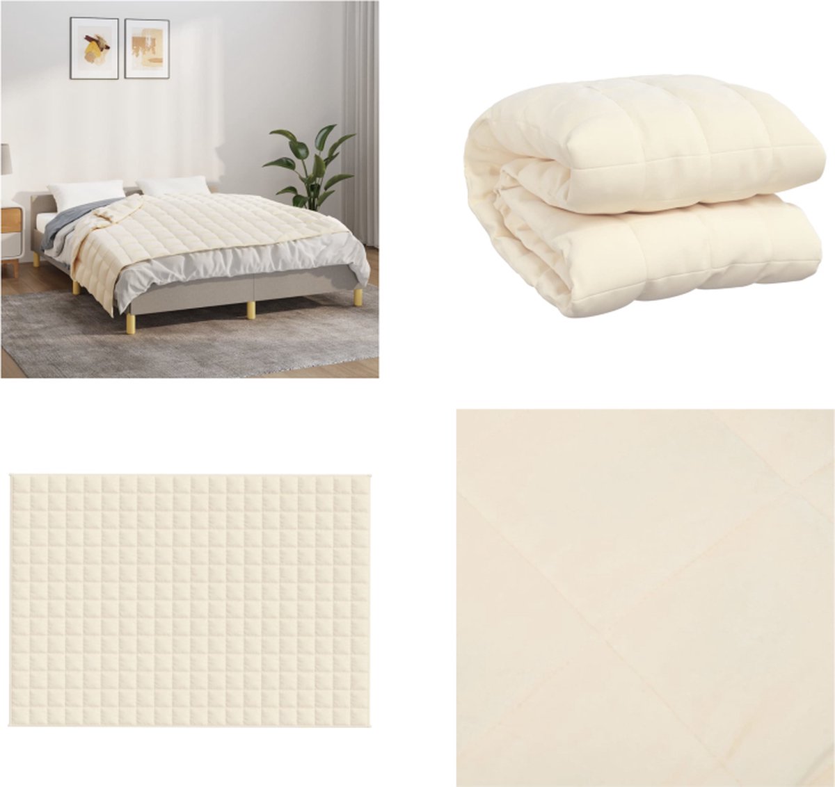 vidaXL - Verzwaringsdeken - 140x200 - cm - 6 - kg - stof - lichtcrèmekleurig