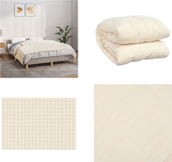 vidaXL - Verzwaringsdeken - 140x200 - cm - 6 - kg - stof - lichtcrèmekleurig