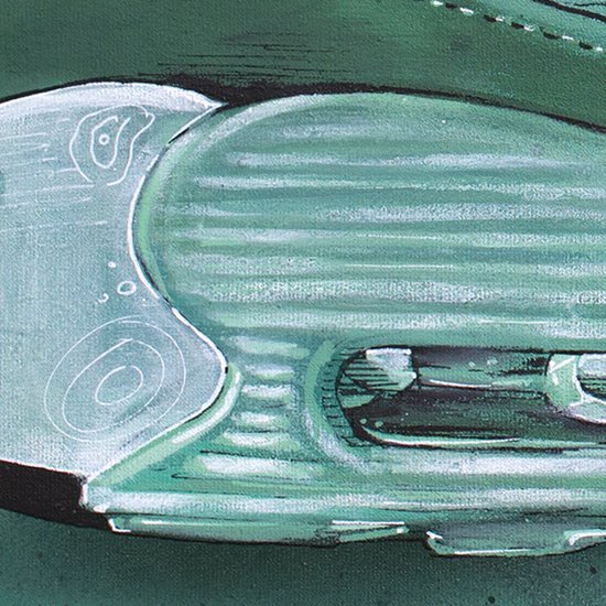 Imprimé sneaker vert 71x51 cm *encadré et signé