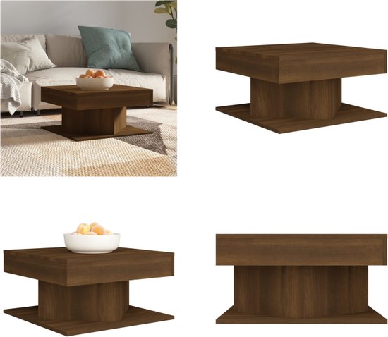 vidaXL Salontafel - Chêne marron - 57x57x30 cm Table basse - Chêne marron - Table basse en bois - Table basse - Table basse - Table TV - Meubles de Living - Meubilair - Articles ménagers - Décoration intérieure