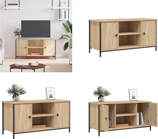 vidaXL Meuble TV 100x40x50 cm Bois d'ingénierie Chêne Sonoma - Meuble TV - Meuble TV - Meuble - Buffet