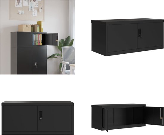 Armoire à portes coulissantes Noir 90x40x90 cm Acier - Armoire À Portes