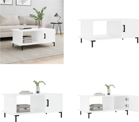 vidaXL Salontafel 90x50x40 cm bewerkt hout hoogglans wit, tafel, bijzet tafel, salon tafel, bijzettafel, koffietafel, koffie tafel, tafels vidaXL Salontafel 90x50x40 cm bewerkt hout hoogglans wit, tafel, bijzet tafel, salon tafel, bijzettafel, koffietafel, koffie tafel, tafels