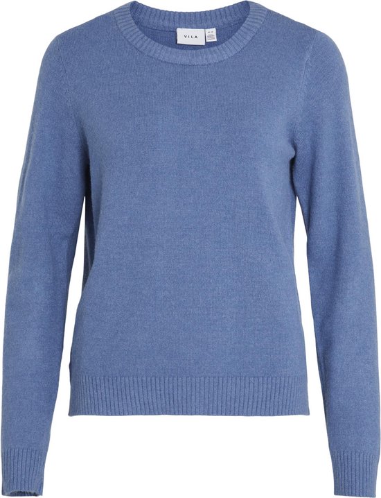 Vila Sweater Viril O-neck L/s Knit Top - Noos 14054177 Coronet Blue/dark Melange Taille Femme - XXL